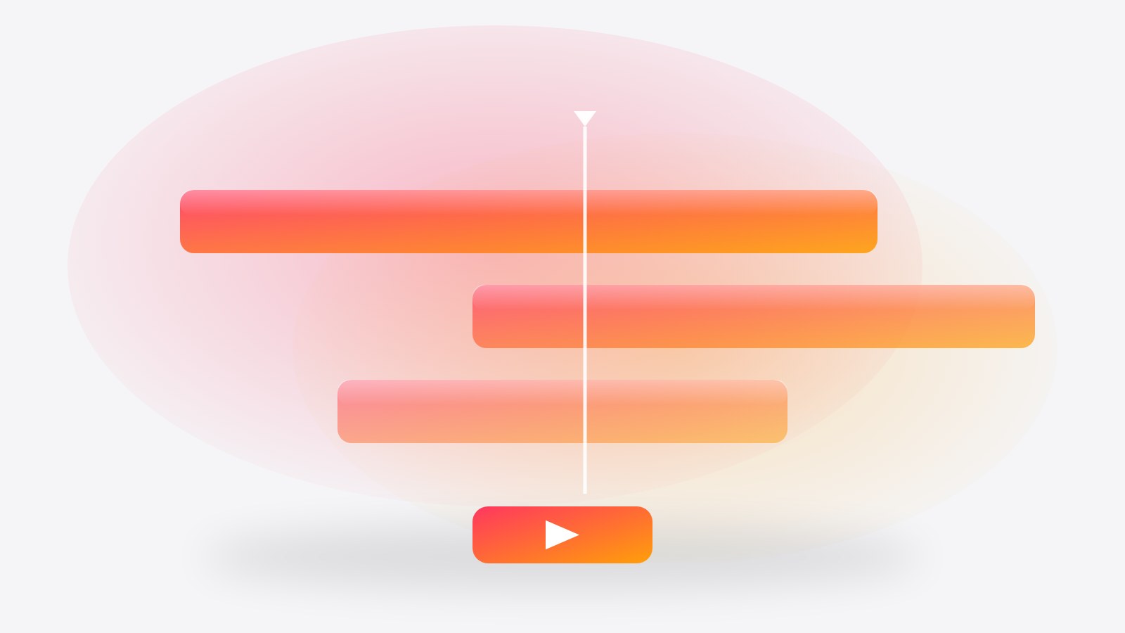 Línea de tiempo de edición de video de vidrio rosa y naranja